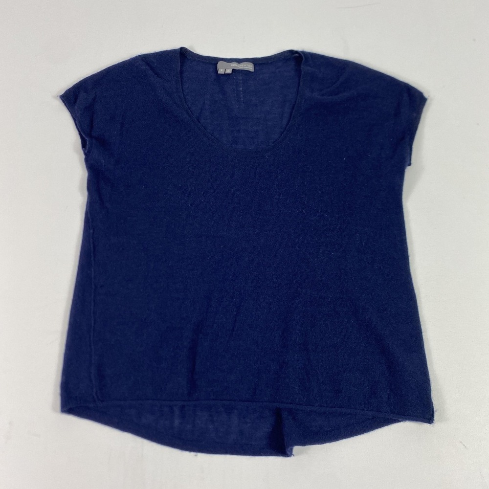360 Sweater‎ Sweater Womens Small Blue Scoop Neck Short Sleeve 100% Cashmere